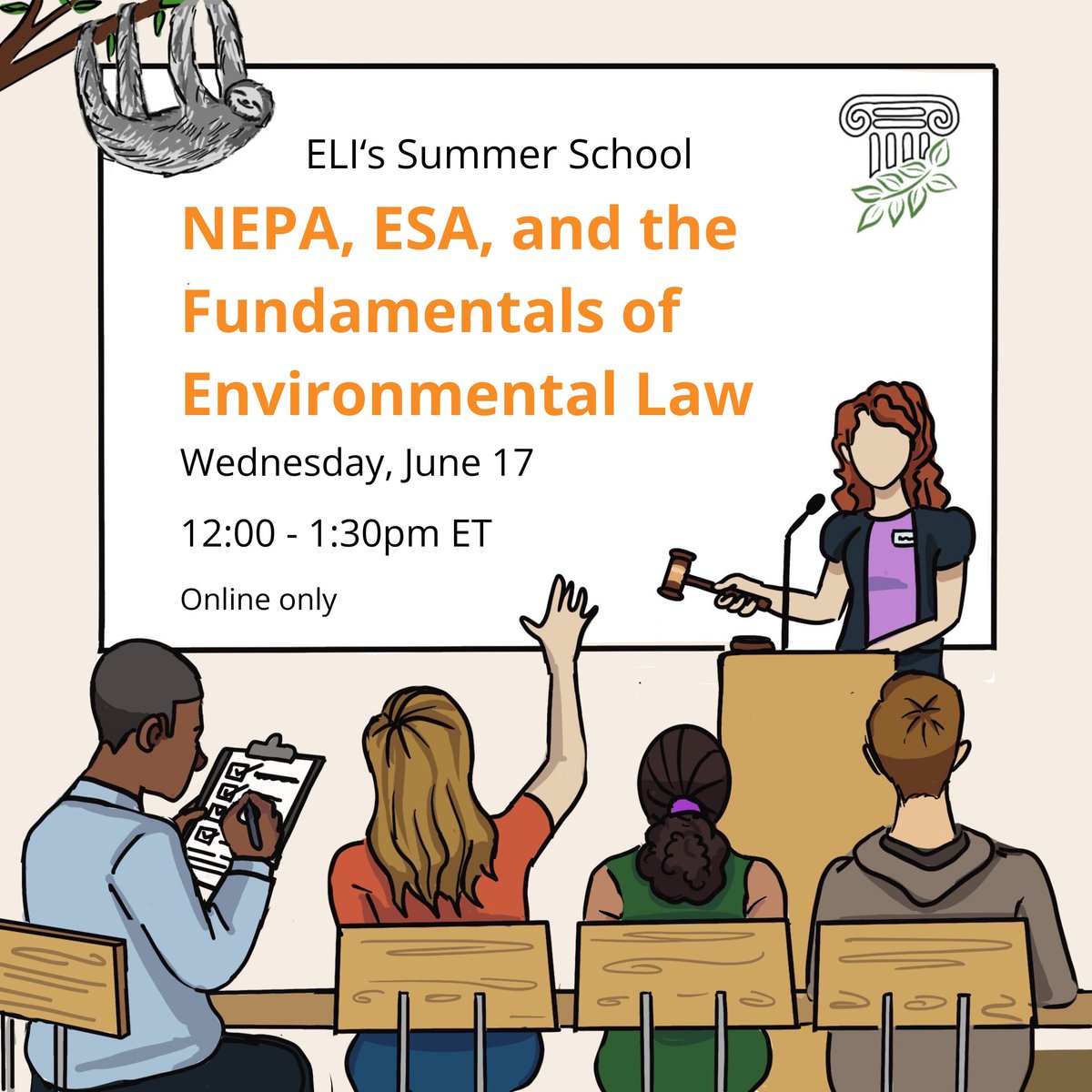 ELIORG's tweet photo. ☀️ Join ELI as we kick off Summer School 2026 with an introduction to environmental law!

This session will provide an overview of NEPA, ESA, and recent legal and policy developments.

Register today: https://t.co/bADTV27sCE https://t.co/C4En1g7qIY
