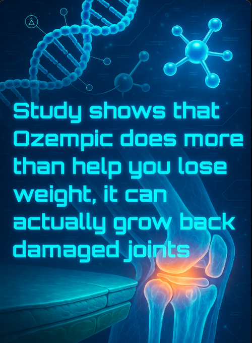 Rainmaker1973's tweet photo. Ozempic activates a 'repair mode' in cartilage cells, boosting joint thickness by 17% and potentially reducing the need for invasive surgeries.

For years, experts assumed that the joint pain relief seen with Ozempic was mainly due to weight loss. A landmark 2026 study has challenged that view. Researchers from the Shenzhen Institutes of Advanced Technology discovered that semaglutide—the active ingredient in Ozempic—acts directly on cartilage cells (chondrocytes) to promote regeneration.

By reprogramming the cells' energy metabolism (shifting from inefficient glycolysis toward more efficient oxidative phosphorylation via the GLP-1R-AMPK-PFKFB3 pathway), the drug helps trigger a restorative process that rebuilds the protective cartilage cushioning in joints—tissue long thought to be irreplaceable once lost.

The results are striking. In a small pilot clinical study, advanced MRI scans showed an average 17% increase in cartilage thickness after six months of treatment, along with signs of new cartilage growth in weight-bearing areas. Patients also experienced reduced pain and improved joint function.

This breakthrough points to a new way of treating osteoarthritis: not just managing symptoms, but addressing the underlying structural damage. While larger trials are still needed, semaglutide is emerging as a promising option that could help millions of people avoid or delay joint replacement surgeries and restore mobility through direct cellular repair—independent of its well-known weight-loss effects.

[Qin, H., Yu, J., Yu, H., et al. (2026). Semaglutide ameliorates osteoarthritis progression through a weight loss-independent metabolic restoration mechanism. Cell Metabolism, 38(3), 582–597.e6. DOI: 10.1016/j.cmet.2026.01.008]