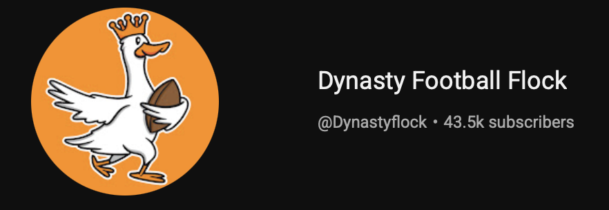 FlockFantasy's tweet photo. Devasting news, 

There is a new #1 dynasty channel on YouTube

Congrats @domainfantasy https://t.co/Q1AmiefjAe