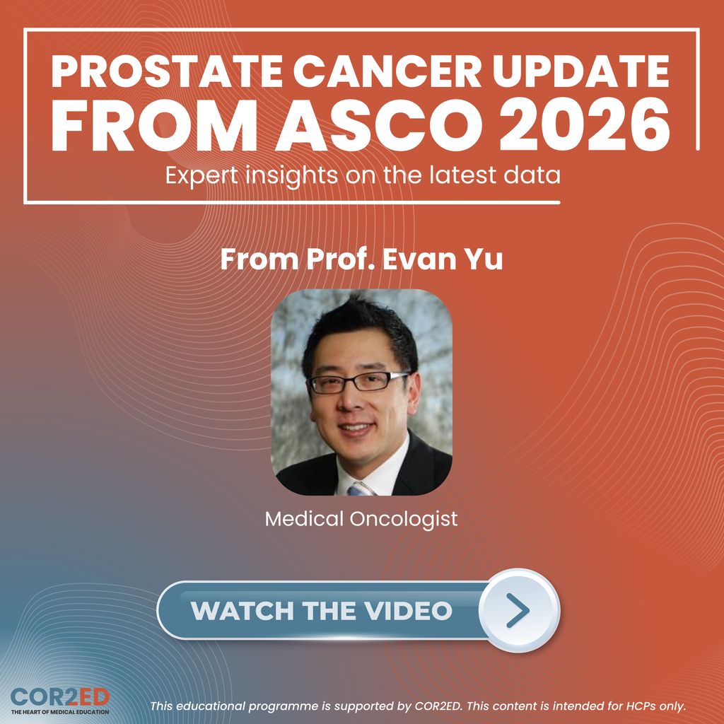 OncoAlert's tweet photo. Dear Colleagues at #ASCO26 
Get expert insights on new #ProstateCancer data emerging from ASCO 2026. Prof. Evan Yu joins @COR2EDMedEd  live in Chicago to share his views on how new trial data presented at the meeting could impact the clinical management of patients with prostate cancer. Watch his conference update now.
 
Watch here👉 https://t.co/OouXnsouqm