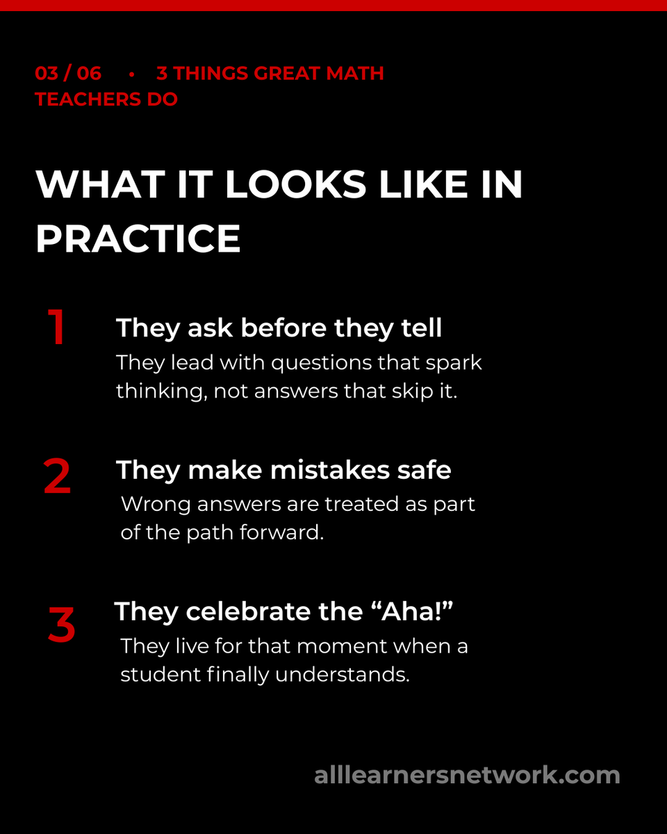 AllLearnersMath's tweet photo. This one is for every math teacher doing this work.

"In mathematics, the art of teaching is the art of assisting discovery." - Mark Van Doren

Free resources for math educators: https://t.co/GKWzQuTaSN

#TeacherAppreciation #MathEducation #ALN #AllLearnersNetwork https://t.co/WAYFhA5vVE