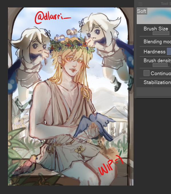 dlarri_'s tweet photo. #aether and paimon greek inspired AU illust WIP😚 

#genshinimpact https://t.co/YxDWdZ4bb7