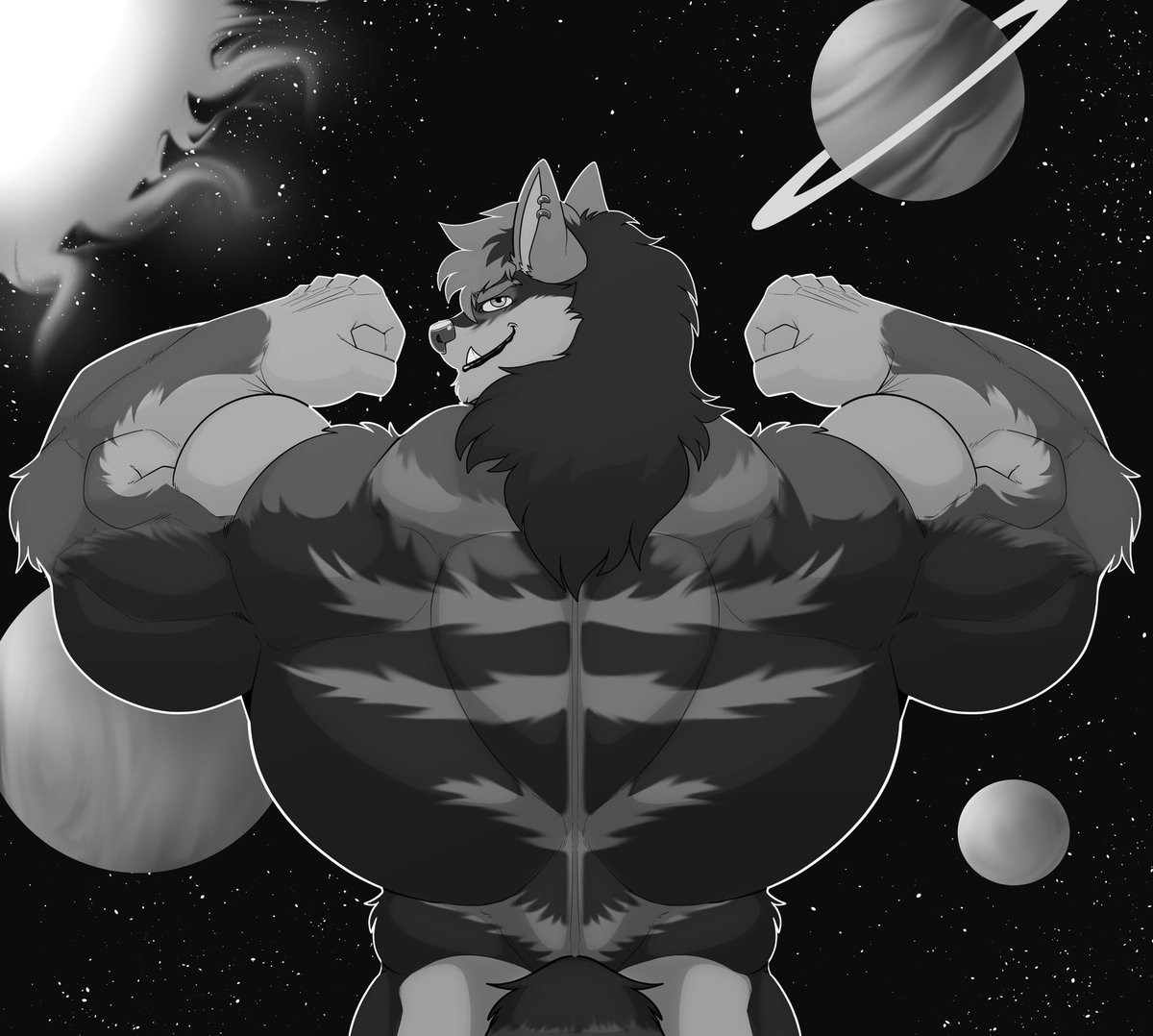 arcwuff's tweet photo. Big tiger wolf showing off for the galaxy to see~

Ych done for quintral https://t.co/ZINGi7POib
