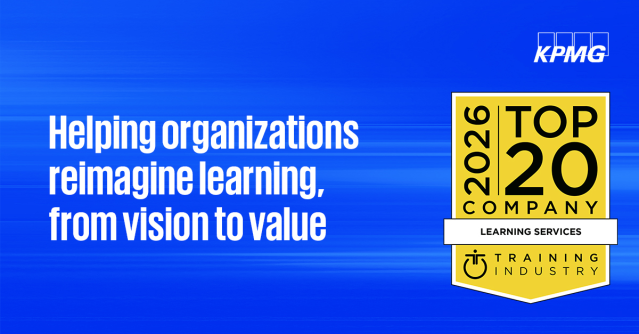RawlsLisa's tweet photo. KPMG named a 2026 Top 20 Learning Services Company by Training Industry. Helping organizations reimagine learning to drive performance and real business outcomes. https://t.co/leQVVtfvTa https://t.co/jWgMr6DD8y