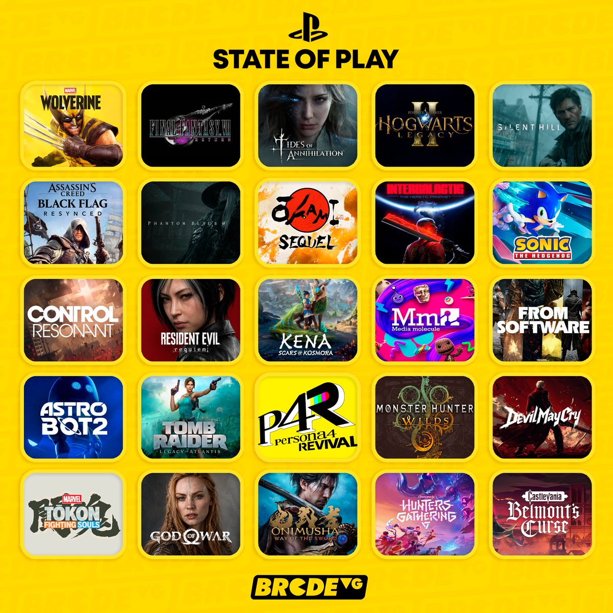 BRCDEvg's tweet photo. 👀 Antes de que PlayStation haga sus anuncios, queremos saber qué espera la comunidad.

Aquí está nuestro BINGO del #StateOfPlay. Marca los juegos que crees que aparecerán y déjanos tus predicciones en los comentarios ✅

¿Cuál es tu apuesta más segura? ¿Y cuál sería la sorpresa que realmente sorprendería a todos? 🎮