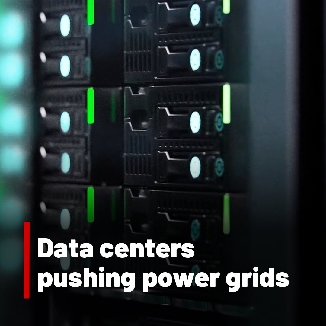 InvestigateTV's tweet photo. Data centers consume large amounts of electricity, pushing power grids to the limit and worrying residents. https://t.co/ZxPS0tGk29 https://t.co/yWivGFv4Qq