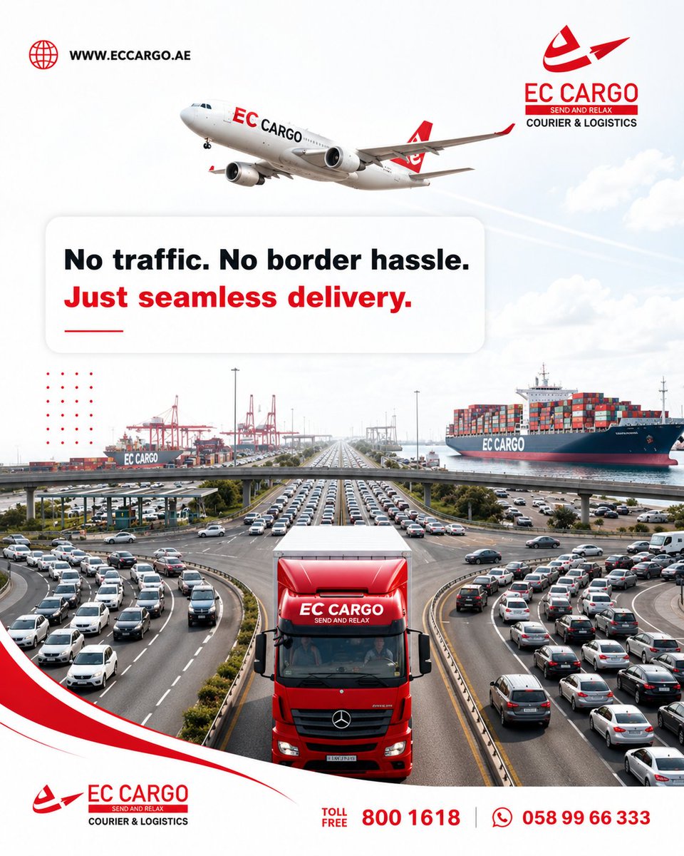 cargo_ec's tweet photo. NO TRAFFIC. NO BORDER HASSLE.
JUST SEAMLESS DELIVERY WITH EC CARGO.
.
.
#ECCargo #courier #logistics #freightforwarding #dubai https://t.co/09gbBwbjok