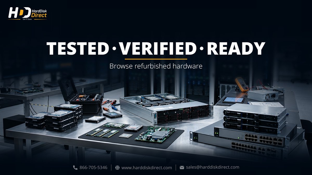 harddisk_direct's tweet photo. Refurbished doesn’t mean compromised. Professionally tested and validated hardware offers a cost-effective way to scale infrastructure while maintaining enterprise reliability.
Browse refurbished hardware at https://t.co/JaOtGX07hQ
#refurbishedhardware #EnterpriseIT https://t.co/8fzZuTu3w8