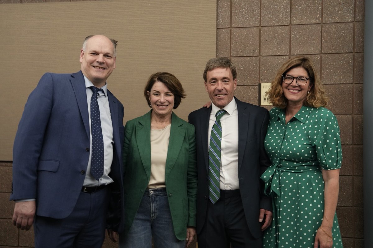 benschierer's tweet photo. It’s official! Senator Klobuchar and I have filed to run to be your next Governor and Lieutenant Governor.

I can’t wait to see you on the campaign trail! We're going to talk to people in every corner of our state and deliver real results for Minnesota. https://t.co/EVXGVk1rb7