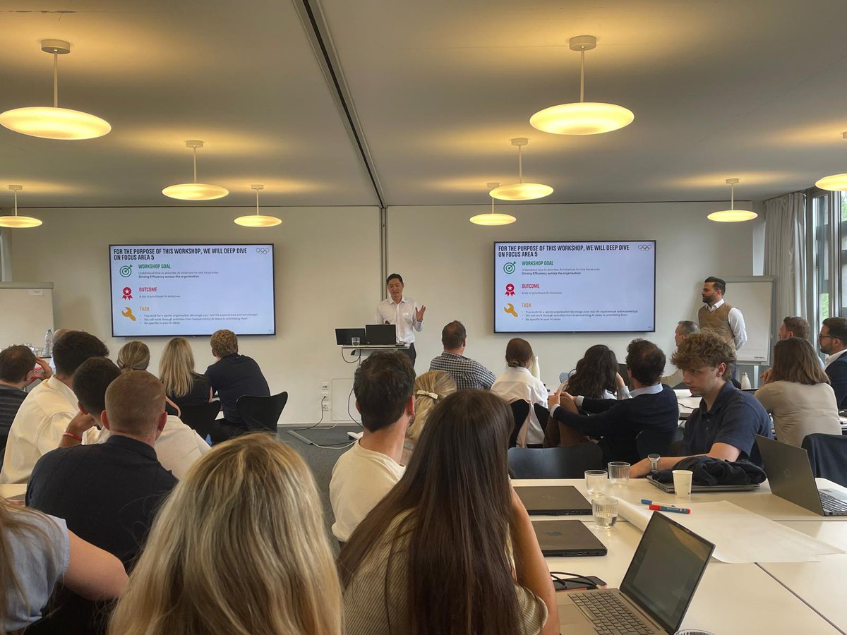 Olympic_Capital's tweet photo. A great morning of AI learning at the MSI for today's IF Seminar.

We had the honor to host Henri Saab, Founder and CEO of TowardsChange and Alejandro Merino-Madrid and Joshua Sun from @iocmedia's AI team.

Thanks to the participants and wishing everyone a wonderful summer. https://t.co/yCUwO7mYZW