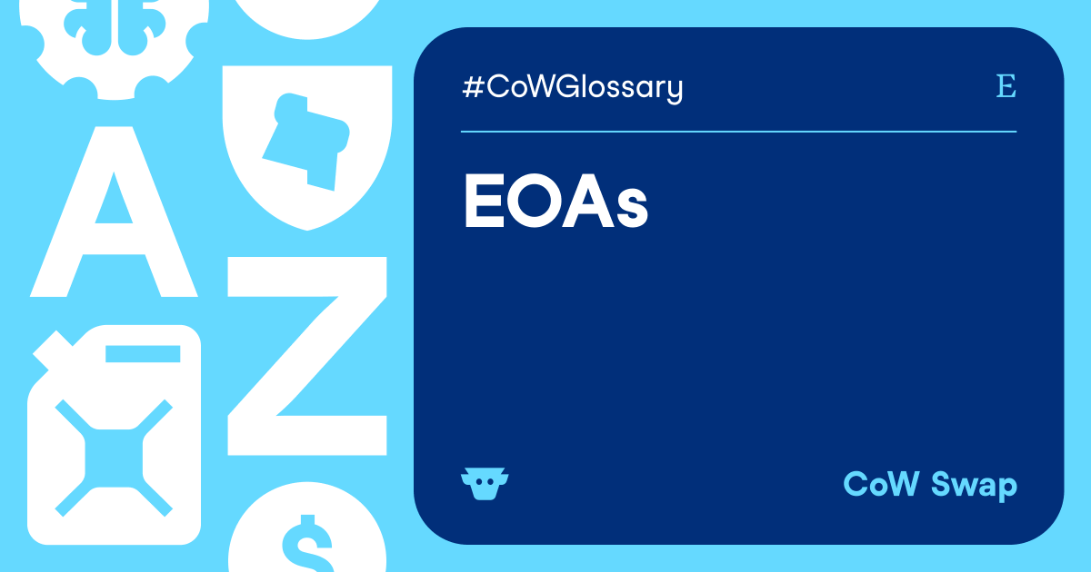 CoWSwap's tweet photo. #CoWGlossary: EOAs (Externally Owned Accounts) 🔐

EOAs are the most common type of blockchain account - the kind MetaMask, Rainbow, and Rabby manage for you.

Controlled by a private key (or seed phrase), they can hold assets, send transactions, and interact with smart contracts.

The catch? Every action needs your private key to sign off. Lose both your key and seed phrase, and your funds cannot be recovered.