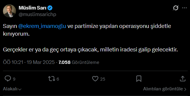 yigitcanonal7's tweet photo. Mutlak butlan heyetinin sözcüsü olarak atanan Müslim Sarı'nın, 19 Mart 2025 tarihli tweeti. https://t.co/I6ZS0GQdDe