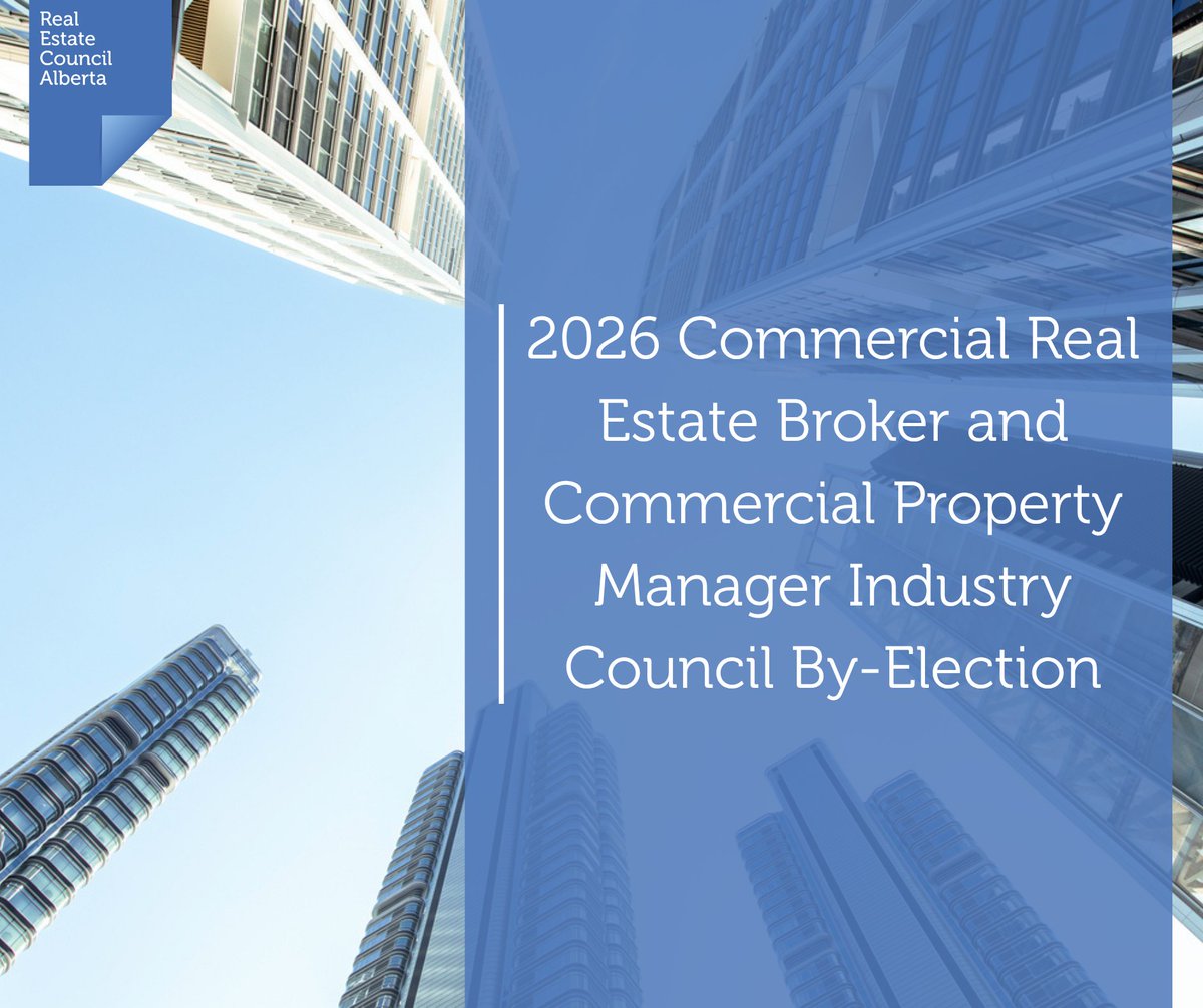 RECA's tweet photo. Help shape the future of commercial real estate in Alberta. 

Nominations are now open for an Urban Commercial Real Estate seat on the Commercial Real Estate Broker and Commercial Property Manager Industry Council. 

June 2 (9 a.m.) - June 17 (4 p.m. MST) https://t.co/VUkHHXSOjN