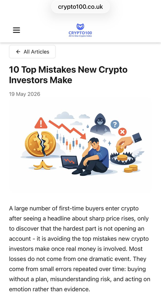 cryptoowluk's tweet photo. Mistakes crypto beginners might make https://t.co/BffIlsik1b @cryptoowluk @coinradaruk #CryptoEducation https://t.co/CInOd053vw