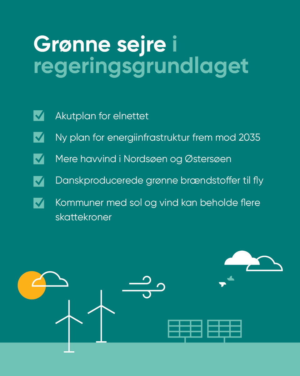 GreenPowerDK's tweet photo. Regeringen sætter strøm til Danmark⚡️ Flere af Green Power Denmarks vigtigste forslag er landet i regeringsgrundlaget. Nu handler det om at få fart på elektrificeringen og gøre ambitionerne til virkelighed 👏https://t.co/ef2EBkTR4S #dkgreen #dkpol https://t.co/Rnt4XrKBjk