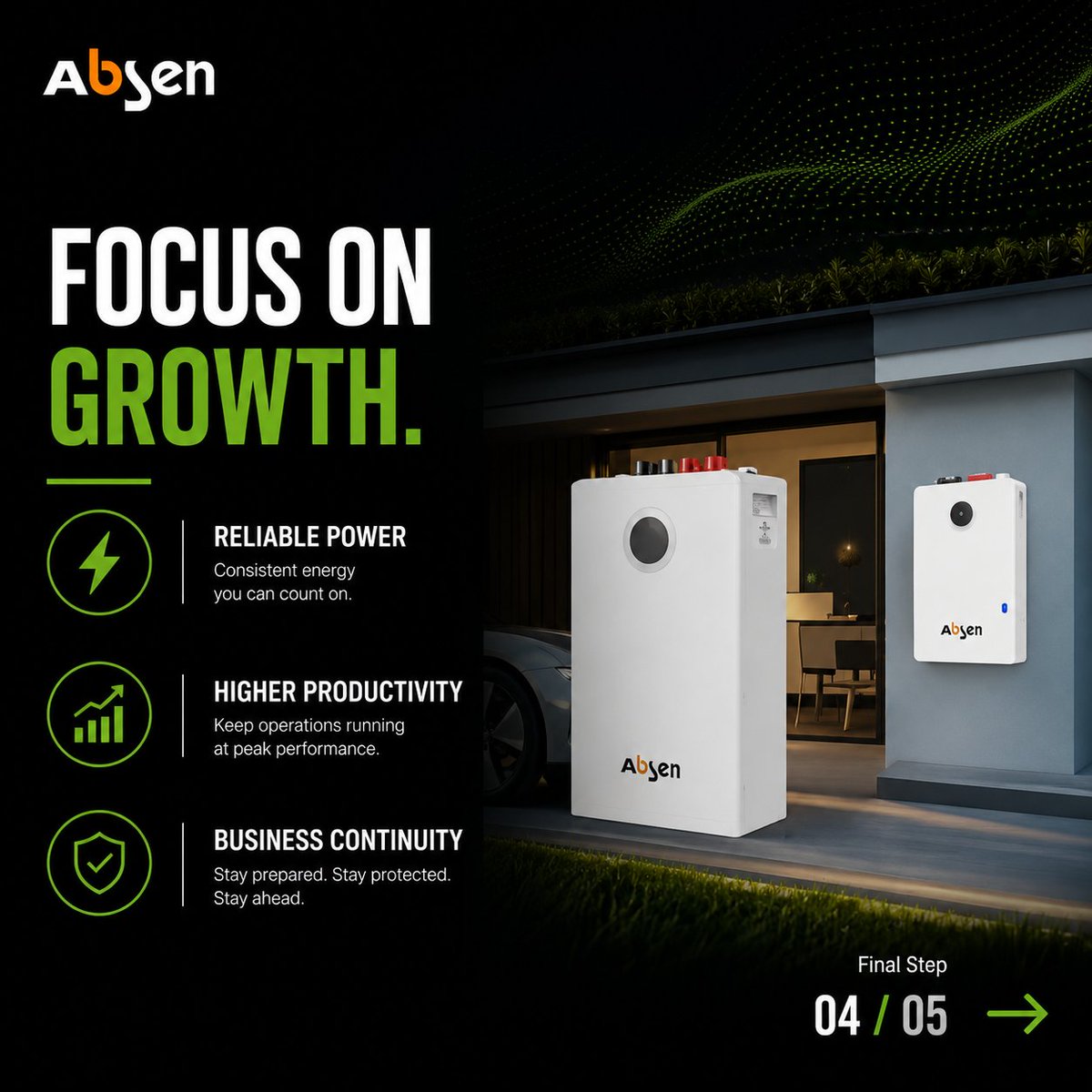 AbsenRenewables's tweet photo. P O W E R   Y O U R   F U T U R E

Reliable energy is about more than power.
It is about confidence, continuity, and control.
Consistency for your business.

Comfort for your home.
Control for your energy.

#AbsenEnergy #StrongSimpleSmart #RenewableEnergy #EnergySolutions https://t.co/Epja6xD27H