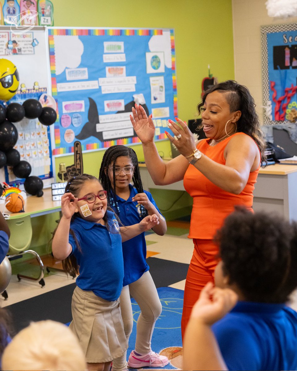 CavsCare's tweet photo. Congratulations to Nashay T’s Kindergarten Class from William Rainey Harper Elementary School, the winners of our #LetEmKnow School Spirit Contest! Thank you for showing your Cavs pride and bringing the energy all throughout the playoffs!