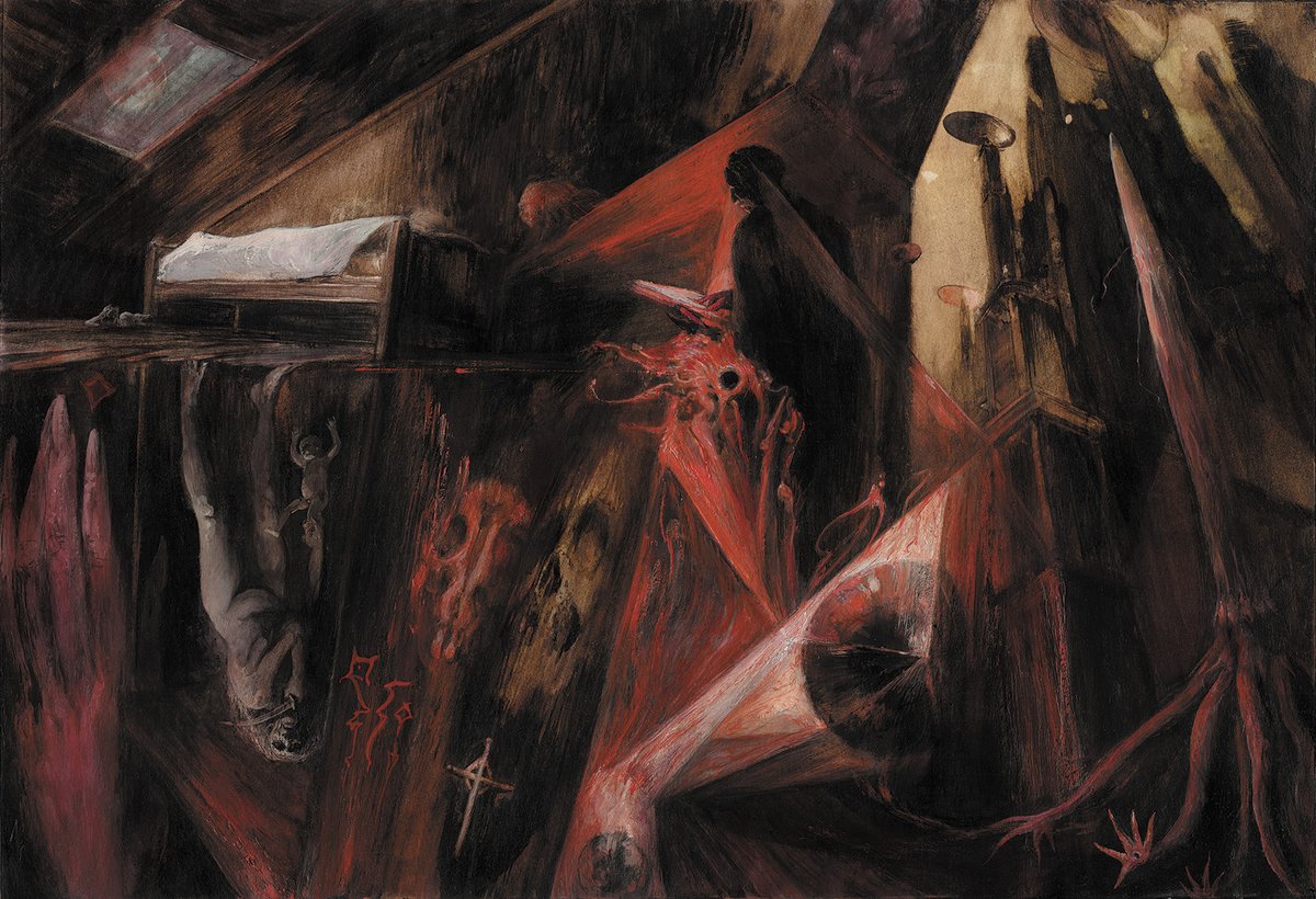 CosmicHorror637's tweet photo. The Dreams in the Witch House by Santiago Caruso https://t.co/PWTzPrvFx4