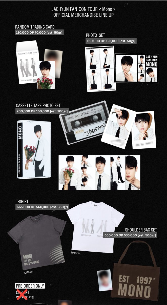 [wts - help rt] open pre-order jaehyun fancon tour mono merchandise ...