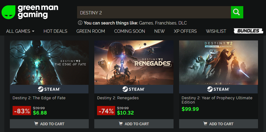 DroidUnderscore's tweet photo. Hey guys I know some of you are waiting for Bungie to discount the expansions before you pick some of them up but GMG is having a sale right now and these prices are honestly lower than what Bungie will realistically go down to so I would say just pick these up now!

https://t.co/pI1Y5nZ7Rr