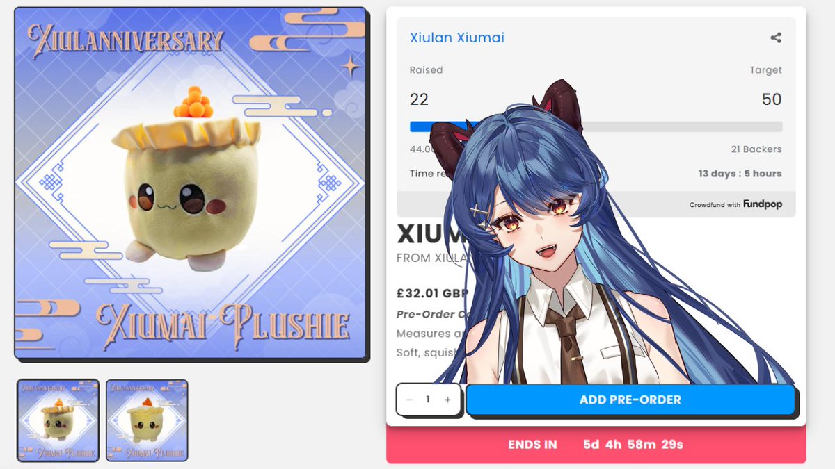 XiulanLong's tweet photo. WAH If you have not acquired a Xiumai what are you waiting for you can now get this cute fella home!! Hug it tight and maybe pet it to bed!!! We are so close to 50% completion for pre-orders!! https://t.co/TdsWETB3Vj