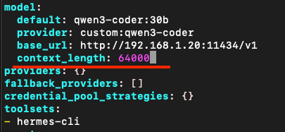 El_Pop's tweet photo. @gsreynaga @mauropm el pedo son algunos modelos, usa qwen3-coder:30b and enjoy. una forma de darle la vuelta para modelos chicos es asi:

En tu ~/.hermes/config.yaml https://t.co/9pTYQy6I7L