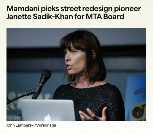 RegionalPlan's tweet photo. Congrats to @JSadikKhan on being picked for the @MTA board by @NYCMayor! 

Janette's a great choice for serving NYC and its transit riders. Kudos! https://t.co/vrgIcKtscu