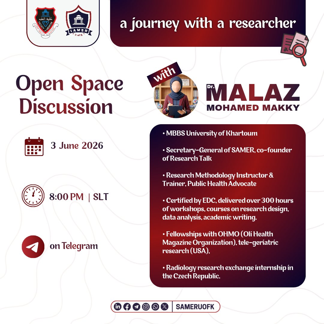 SAMER_UOFK's tweet photo. What if global influence starts with a single question? ๐
Welcome to Beyond the Sphere ๐ชโa new series on how research opens doors to global diplomacy and leadership.
The journey begins next post. Stay locked in!
#SAMER https://t.co/OC1wIsG8hL