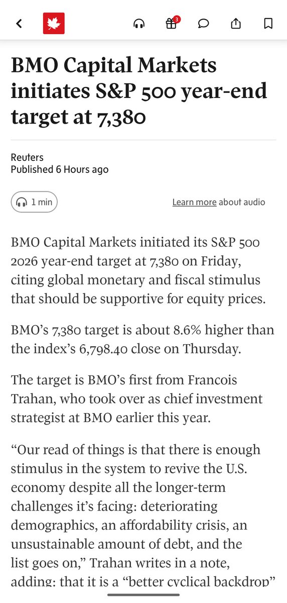 deepcovediver's tweet photo. S&amp;P 500 hit @BMO 's year-end target ahead of schedule by Q2. https://t.co/o3OqAkAoH8