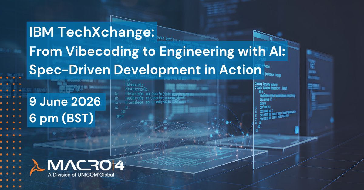 Macro_4's tweet photo. AI coding tools are so easy to use that anyone can use them. This webinar will discuss the emerging practice of spec-driven development, an iterative process where the focus is on clearly written intent over personally writing every line of code. https://t.co/sK1vqSvuNW https://t.co/sdJ7Jq93nW