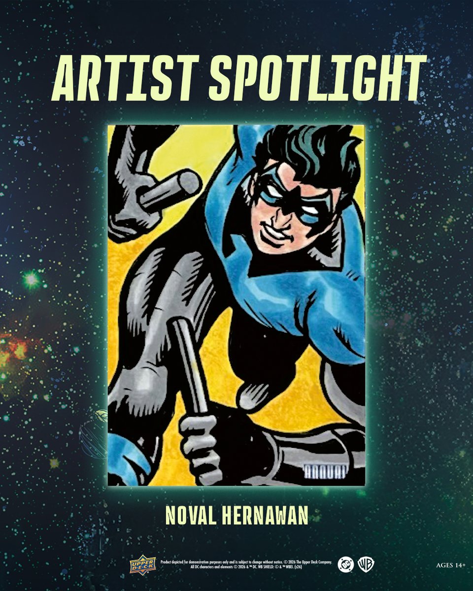 UpperDeckEnt's tweet photo. Singaporian artist Noval Hernawan has been a sketch card artist since 2013 and has been working with Upper Deck ever since. Inspired by his father to become an artist, Noval says his art style is heavily influenced by comics from the bronze age as well as the '90s. #dc #upperdeck #DCAnnual