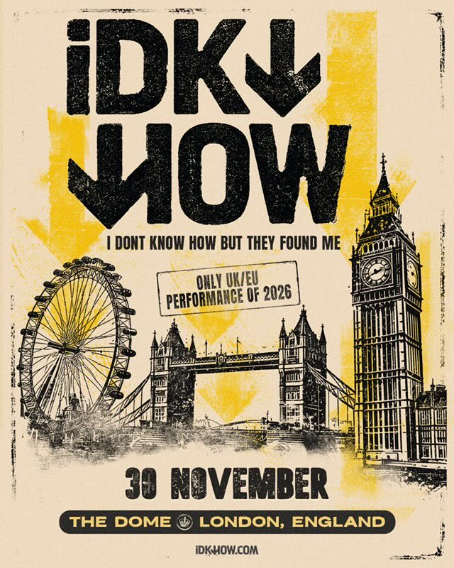 iDKHOW's tweet photo. LONDON.
PRESALE CODE: SEARCHPARTYLONDON https://t.co/jWu3E40SkD
