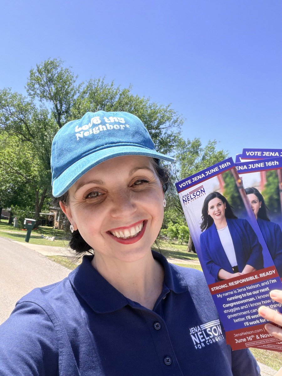 jenanelsonforok's tweet photo. We’re just two weeks out from Election Day! Quick reminder to make early voting plans or vote in-person on Tuesday, June 16th. #JenaInJune https://t.co/3joRneHp07
