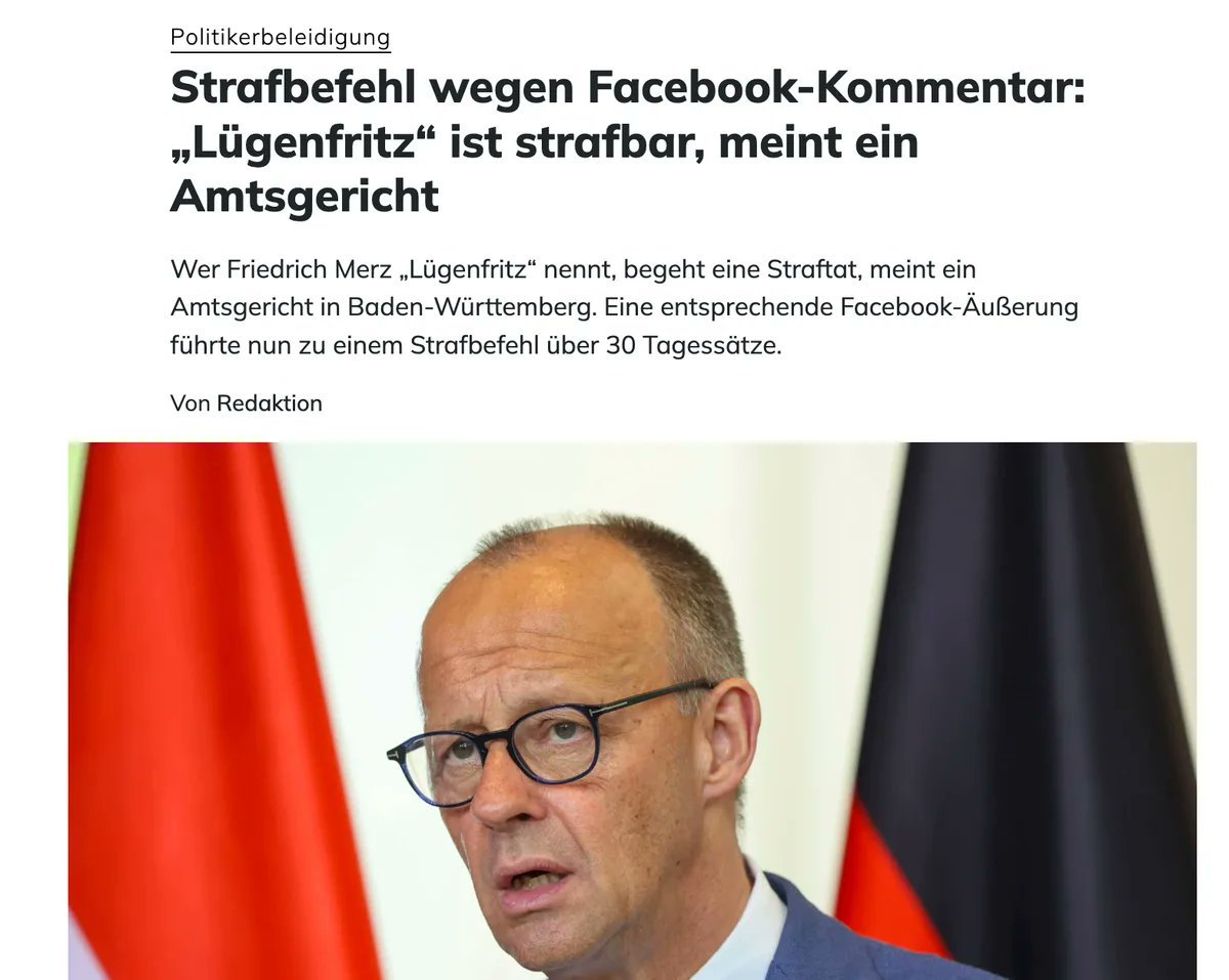 docbrandenburg's tweet photo. Erinnerungsservice: Friedrich Merz ist ein Lügenfritz

Der Blackrock-Kanzler @_FriedrichMerz ist ausserdem ein Lackaffe. Deutschlands Richter hingegen sind  zu einem großen Teil erbärmliche Faschisten in der Tradition von Freisler. https://t.co/t8qFZW7zEx