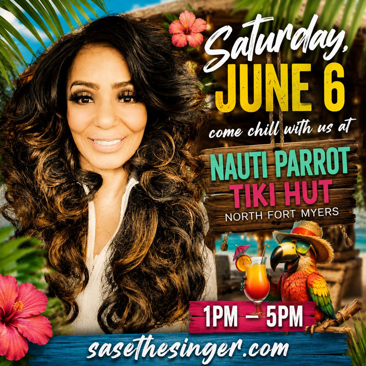 SasetheSinger's tweet photo. 📷SASÉ is performing at The Nauti Parrot Tiki Hut in North Fort Myers on Saturday, June 6, from 1PM ~ 5PM! 📷
Location: 📷3448 Marinatown Ln, North Fort Myers, FL
#sase #sasethesinger #nautiparriot #singing #soulmusic #dancingmusic #northfortmyers #swfl #livemusic #performance https://t.co/l7UhQQb1W0