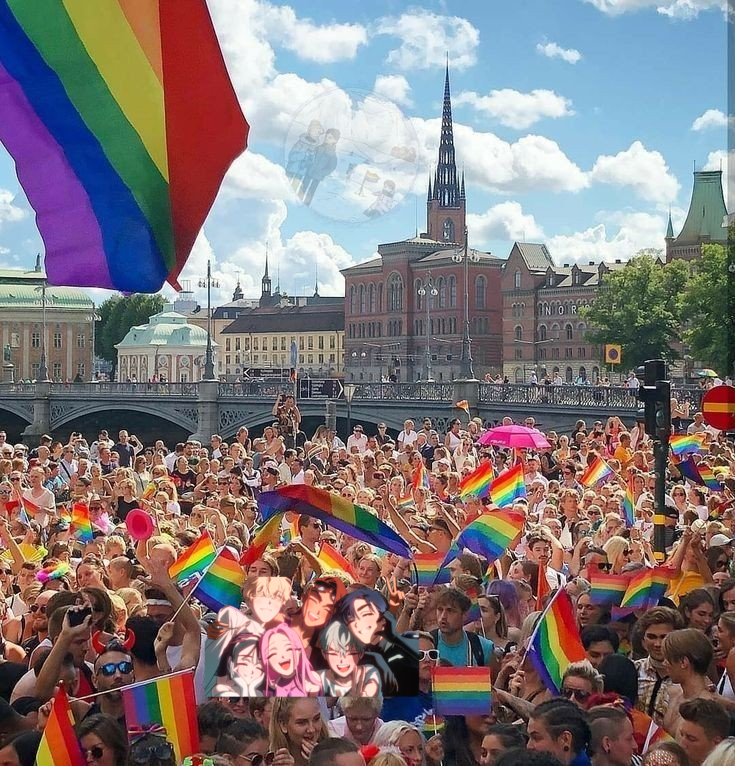 PopAInst's tweet photo. BREAKING NEWS 🚨:

The ALNST cast were spotted at a Pride Parade. https://t.co/N9iaD4D3jQ