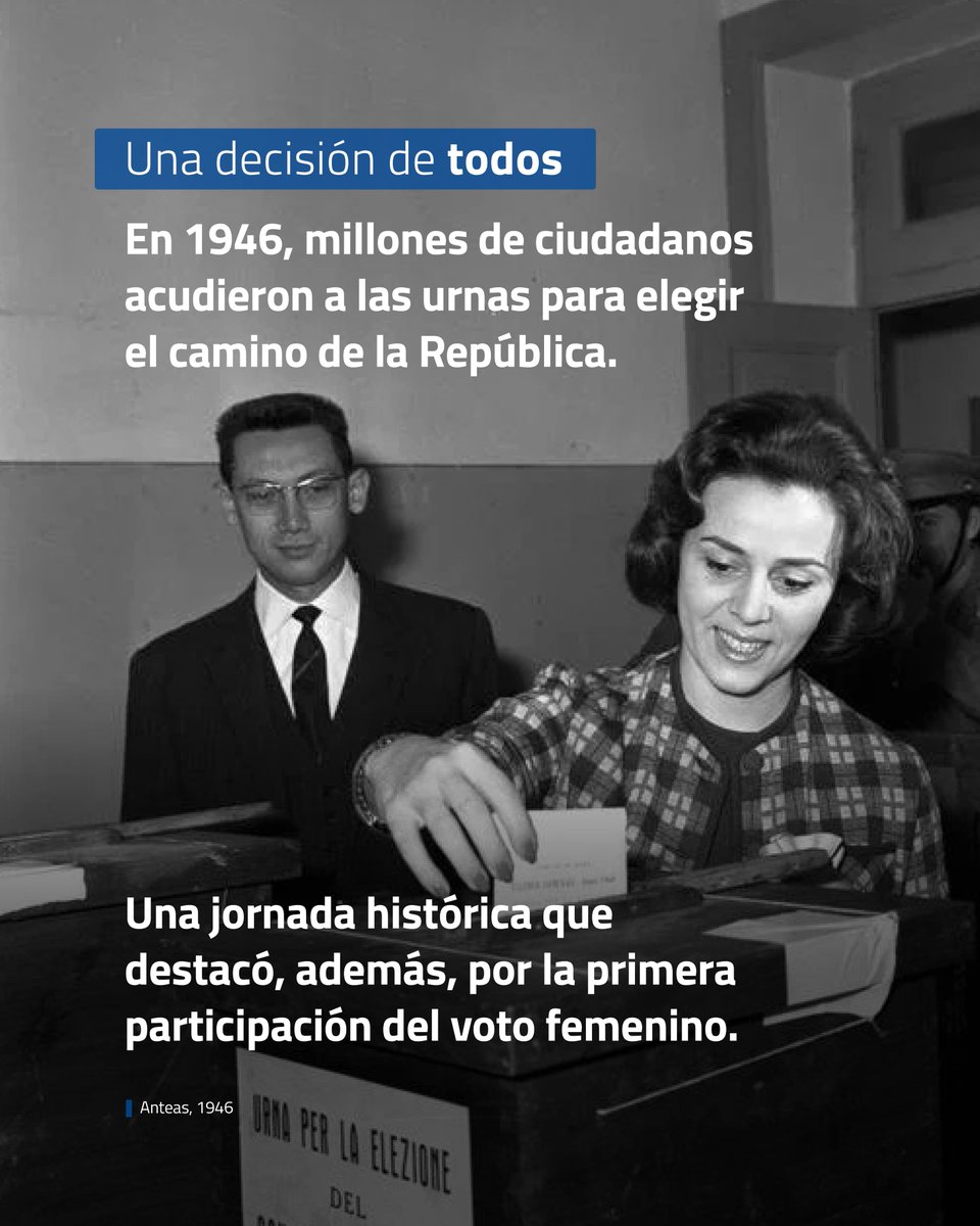 ItalyinChile's tweet photo. 🇮🇹✨ ¿Por qué el 2 de junio es una fecha tan importante para Italia?

Este 2026 celebramos 80 años de historia republicana. Todo comenzó el 2 de junio de 1946 con un referéndum histórico que marcó el inicio de una nueva etapa para Italia. Una jornada que destacó, además, por la primera participación del voto femenino.
El hito nos conecta en un festejo global a través de cada embajada. En Chile lo vivimos con especial alegría, celebrando junto a la comunidad chilena de origen italiano, y a todos quienes mantienen vivo este lazo, un vínculo histórico que crece día a día gracias a su valioso aporte cultural, económico y social. 🇨🇱🤝🇮🇹

¡Celebremos el orgullo de nuestra identidad y el futuro que seguimos construyendo juntos!.

#ItalyInChile #FiestaDeLaRepública #2DeJunio

***
 🇮🇹✨ Perché il 2 giugno è una data così importante per l'Italia?

In questo 2026 celebriamo 80 anni di storia repubblicana. Tutto ha avuto inizio il 2 giugno 1946 con uno storico referendum che segnò l'inizio di una nuova era per l'Italia. Una giornata arricchita, inoltre, dalla prima partecipazione delle donne al voto.

Questo traguardo ci unisce in una celebrazione globale attraverso ogni Ambasciata. In Cile lo viviamo con particolare gioia, festeggiando insieme alla comunità cilena di origine italiana, e a tutti coloro che mantengono vivo questo legame, un vincolo storico che si rafforza di giorno in giorno grazie al loro prezioso contributo culturale, economico e sociale. 🇨🇱🤝🇮🇹

Celebriamo l'orgoglio per la nostra identità e il futuro che continuiamo a costruire insieme!

#ItalyInChile #FestaDellaRepubblica #2Giugno