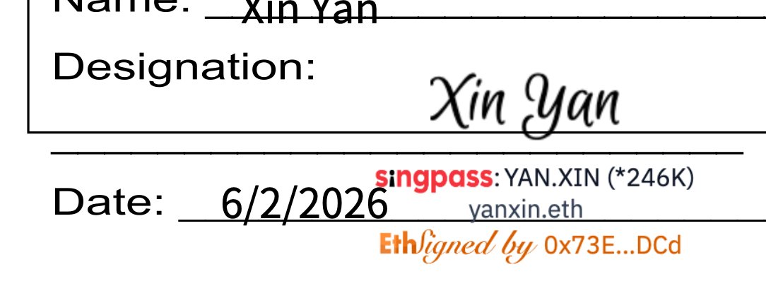 realyanxin's tweet photo. EthSign always better and safer for important contracts https://t.co/wmrdV3a3JH
