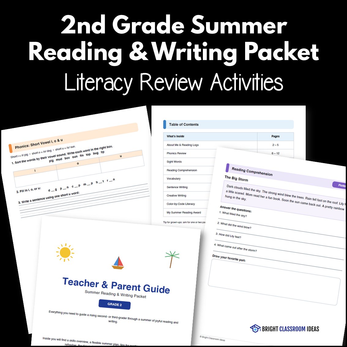 BrightClassIdea's tweet photo. 2nd Grade Summer Reading &amp; Writing Packet | Literacy Review Activities https://t.co/5S8ONcKsJq https://t.co/FMcI4JRElZ