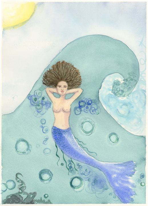 RedYogini11's tweet photo. Art of the Day! "Mermaid with wave". Buy at: https://t.co/IfQ07RnQci https://t.co/ZIMD72dlrp