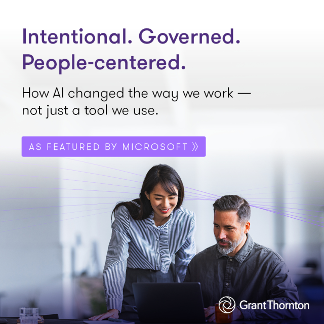 Chaka95's tweet photo. Moving from AI pilots to an AI-enabled operating model is about how work gets done, not tools. Grant Thornton's Mike Kempe spoke with Microsoft about embedding AI grounded in trust, governance and human judgment. Worth a read. https://t.co/D4PYy1fu8V https://t.co/wMIvH5I8UX