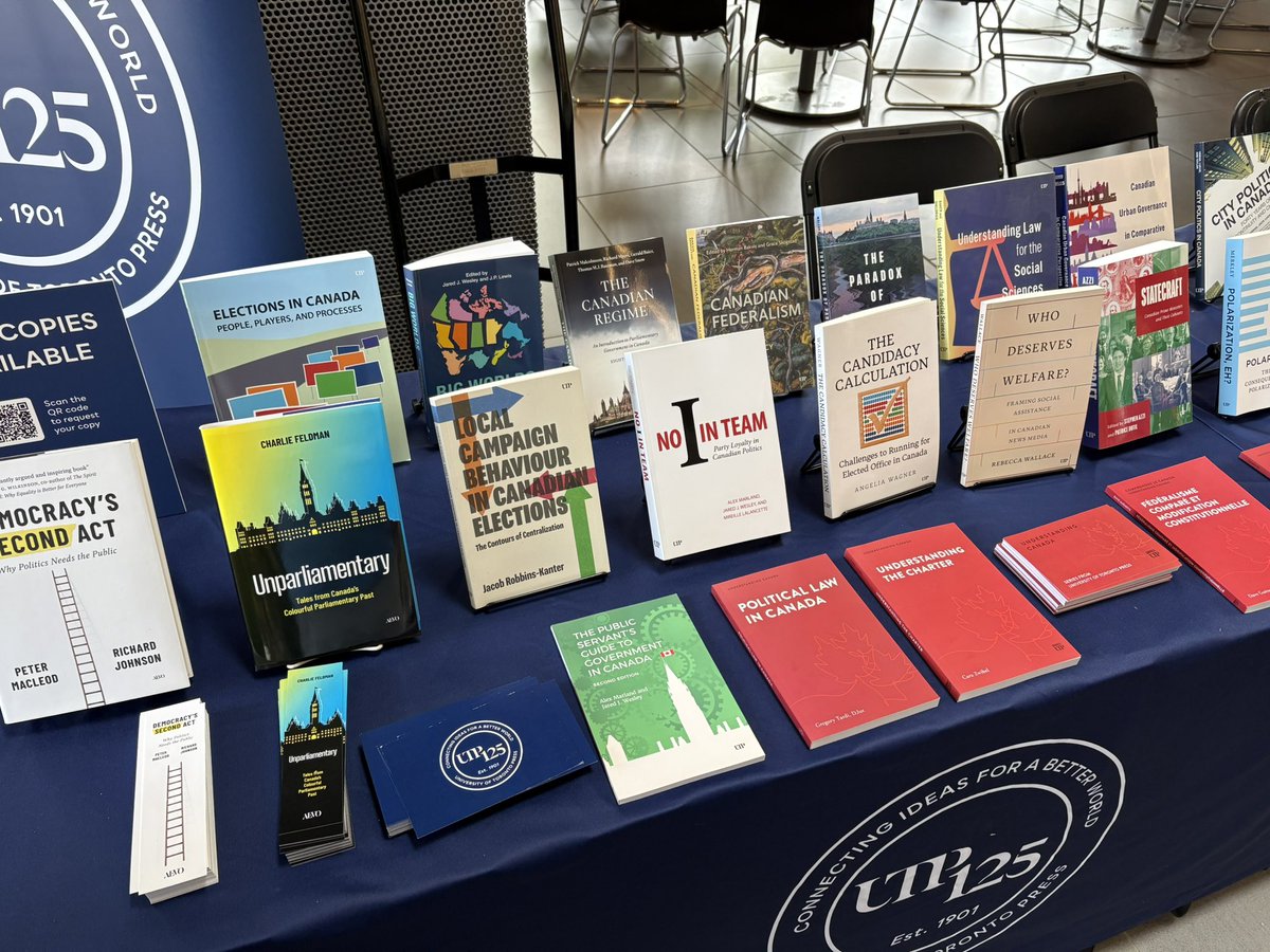 ParlCharlie's tweet photo. If you’re in Ottawa and looking for your new favourite book, it’s surely on display at uOttawa in FSS as part of the CPSA conference 📚📚📚 https://t.co/9EIYGKDtda