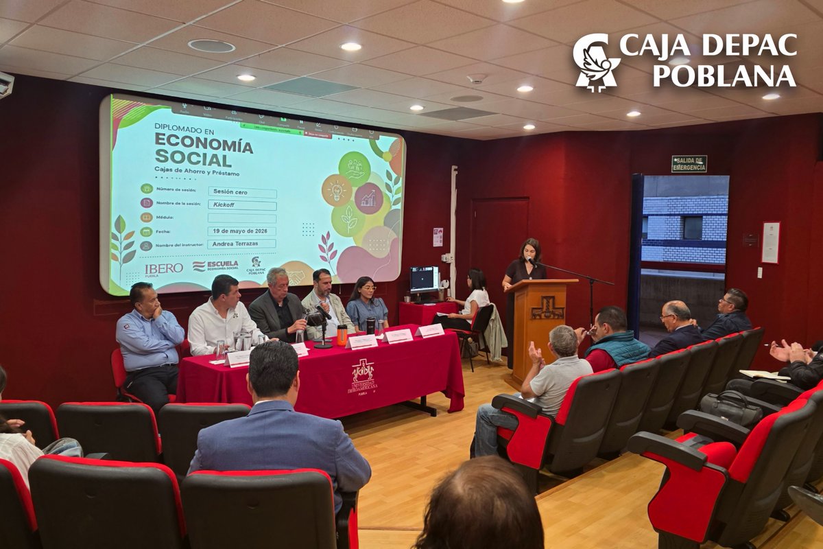 CajaDepac's tweet photo. 🚀 ¡Ya está en marcha nuestro Diplomado en #EconomíaSocial! 🎓✨

Dimos inicio a este gran proyecto en colaboración con la #IberoPuebla, con el compromiso de fortalecer el cooperativismo, las finanzas solidarias y el desarrollo de nuestras comunidades 🤝🌱

#CajaDepacPoblana https://t.co/RsVeKKwAji