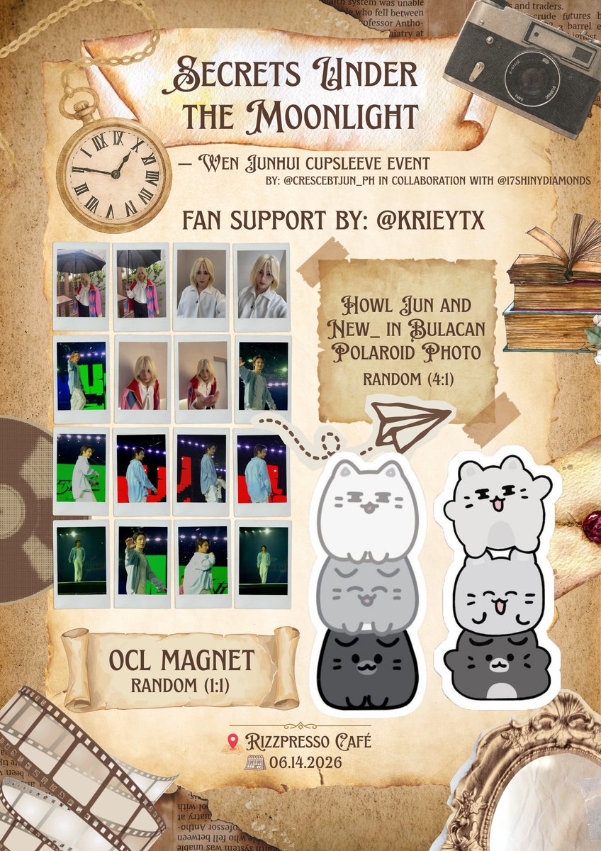krieytx's tweet photo. 𝗦𝗲𝗰𝗿𝗲𝘁𝘀 𝗨𝗻𝗱𝗲𝗿 𝗧𝗵𝗲 𝗠𝗼𝗼𝗻𝗹𝗶𝗴𝗵𝘁
— WJH Free Cupsleeve Event by  @CrescentJun_PH in collaboration with @17shinydiamonds 
 
FAN SUPPORT BY @krieytx 
limited qty (1:1) 

📍 Rizzpresso Café, Elyu
🗓️06.14.2026

#SecretsUnderTheMoonlight
#JUN #준 #文俊辉 https://t.co/Xktlv5ntoj