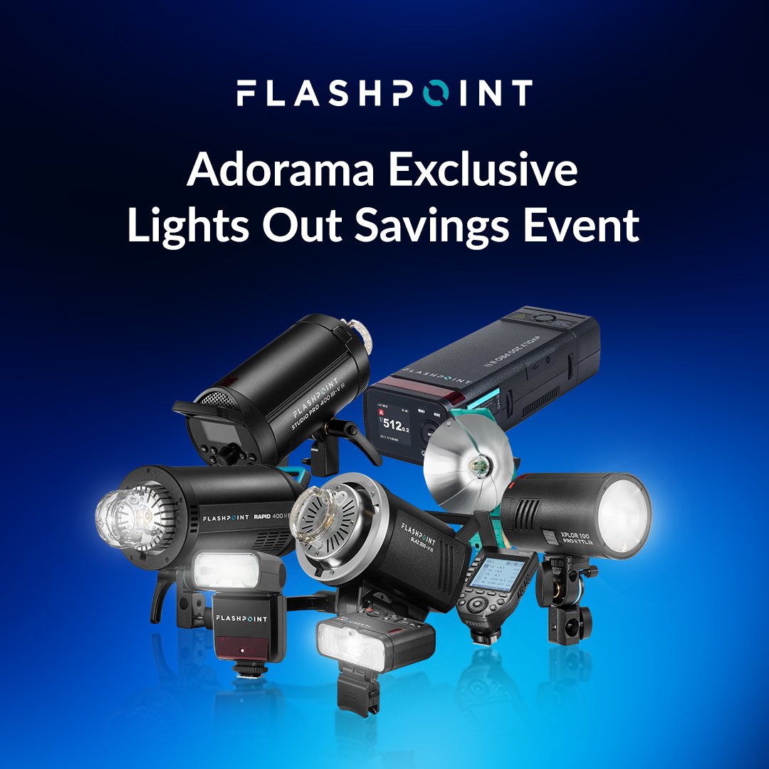 adorama's tweet photo. Adorama Exclusive Lights Out Savings Event 💡

Save up to $200 on select photo lighting gear all month long from Flashpoint Lighting

Offers end June 10th.
Special Financing Available* 

Shop now: https://t.co/QvUUUJkW6o https://t.co/lVKDuUBqgj