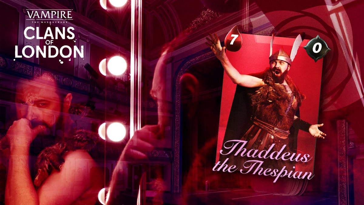 ClansofLondon's tweet photo. Kindred File | Thaddeus the Thespian
“The world abandoned the stage. I did not.”

The curtain is rising.
Theatre of Lies opens soon. https://t.co/3zMiJ0ULT2