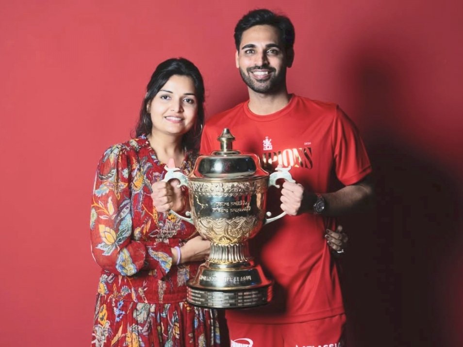 venom1s's tweet photo. Meet Bhuvneshwar Kumar, the swing king of India

> Became the first bowler to dismiss Sachin Tendulkar for a duck in the Ranji Trophy.
> Made his international debut against Pakistan at the age of 22 and produced one of the best debuts by an Indian pacer.
> Won the ICC Champions Trophy with India.
> Finished as India's highest wicket-taker in the Test series in England.
> Won the IPL with Sunrisers Hyderabad in 2016 and claimed the Purple Cap with 23 wickets.
> Won the Purple Cap again in 2017 with 26 wickets, becoming the first and only bowler to win consecutive Purple Caps in IPL history.
> Married his childhood friend and neighbor, Nupur Nagar.
> She is modest and feminine, and she is famous among fans for being fiercely protective of him.
> Removed "Indian Cricket" from his Instagram bio after being ignored by selectors.
> Joined RCB and helped the franchise win its maiden IPL title in 2025.
> Played a major role in RCB winning two consecutive trophies.
> Finished as RCB's highest wicket-taker this season.
> Despite his performances, reports suggest the BCCI is still not planning to include him in India's 2027 World Cup plans.

A legend of Indian swing bowling.
One of India's greatest white-ball pacers. Still underrated.