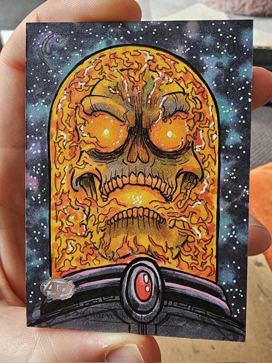 garethluby's tweet photo. Spiderman &amp; Cosmic Ghost Rider - sketch card

I unearthed a few artist proof cards from previous sets i did, so taking them out for a spin.

@UpperDeckEnt sketch card for Marvel.
Done with pigma micron and Copic markers

#spiderman #sketchcard #drawing #marvel #sketchcardart https://t.co/bLRUEwoHVk