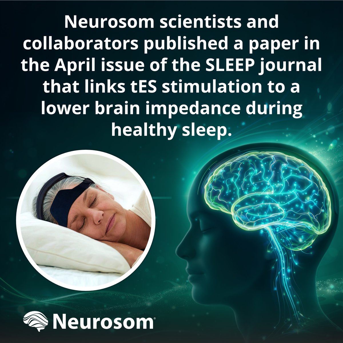Neurosom110909's tweet photo. Neurosom scientists and collaborators published a paper in the April issue of the SLEEP journal (Oxford University Press for the Sleep Research Society) https://t.co/EDx5tU9oFw that links tES stimulation to a lower brain impedance during healthy sleep.
#SLEEP2026 https://t.co/JKhGjpOOlT