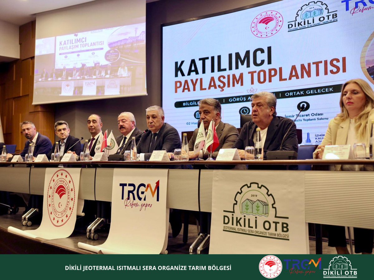 DikiliOtb's tweet photo. Dikili Jeotermal Isıtmalı Sera Organize Tarım Bölgesi Katılımcı Paylaşım Toplantısı, Yönetim Kurulu Başkanımız Mehmet Şahin Çakan başkanlığında ve İzmir İl Tarım ve Orman Müdürlüğü Kırsal Kalkınma ve Örgütlenme Şubesi, TKDK İl Koordinatörlüğü, Ziraat Bankası, İzmir Kalkınma Ajansı ile Yatırım Uzmanlarının katkılarıyla gerçekleşti.

Toplantıda; Yönetim Kurulu Başkan Vekilimiz Ateş İlyas Demirkalkan, Yönetim Kurulu Üyemiz Ercan Korkmaz, Müteşebbis Heyet Başkanımız Mahmut Erkoç, Müteşebbis Heyet Üyelerimiz Birol Celep, Şener Kırıkkaya ve Serkan Yolcu, Bölge Müdürümüz Samet Başeğmez, İzmir İl Tarım ve Orman Müdürlüğü Kırsal Kalkınma ve Örgütlenme Şubesi’nden Şube Müdürü Ali Bal ve Ziraat Mühendisi Necmiye Üçer, TKDK İzmir-Manisa İl Koordinatörü Murat Akın, İzmir Kalkınma Ajansı’ndan Uzman Sena Gürsoy ve Uzman Gökhan Elüstün ile Ziraat Bankası Karşıyaka ve Konak Bölge Müdürlüğünü Temsilen Osman Akdağ, Uğur Akdeniz, Emrah Öztürk, Serkan Alptekin, Emine Çevik, Nurettin Altaylı, Barış Koçoğlu, Cem Öncüer, Mustafa Yiğit ile yatırımcılarımız yer aldı.